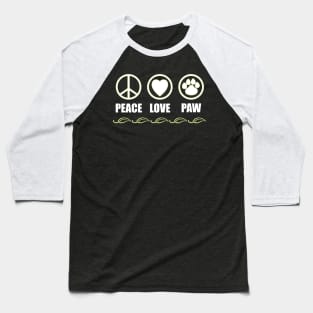 Peace, Love, Paw Baseball T-Shirt